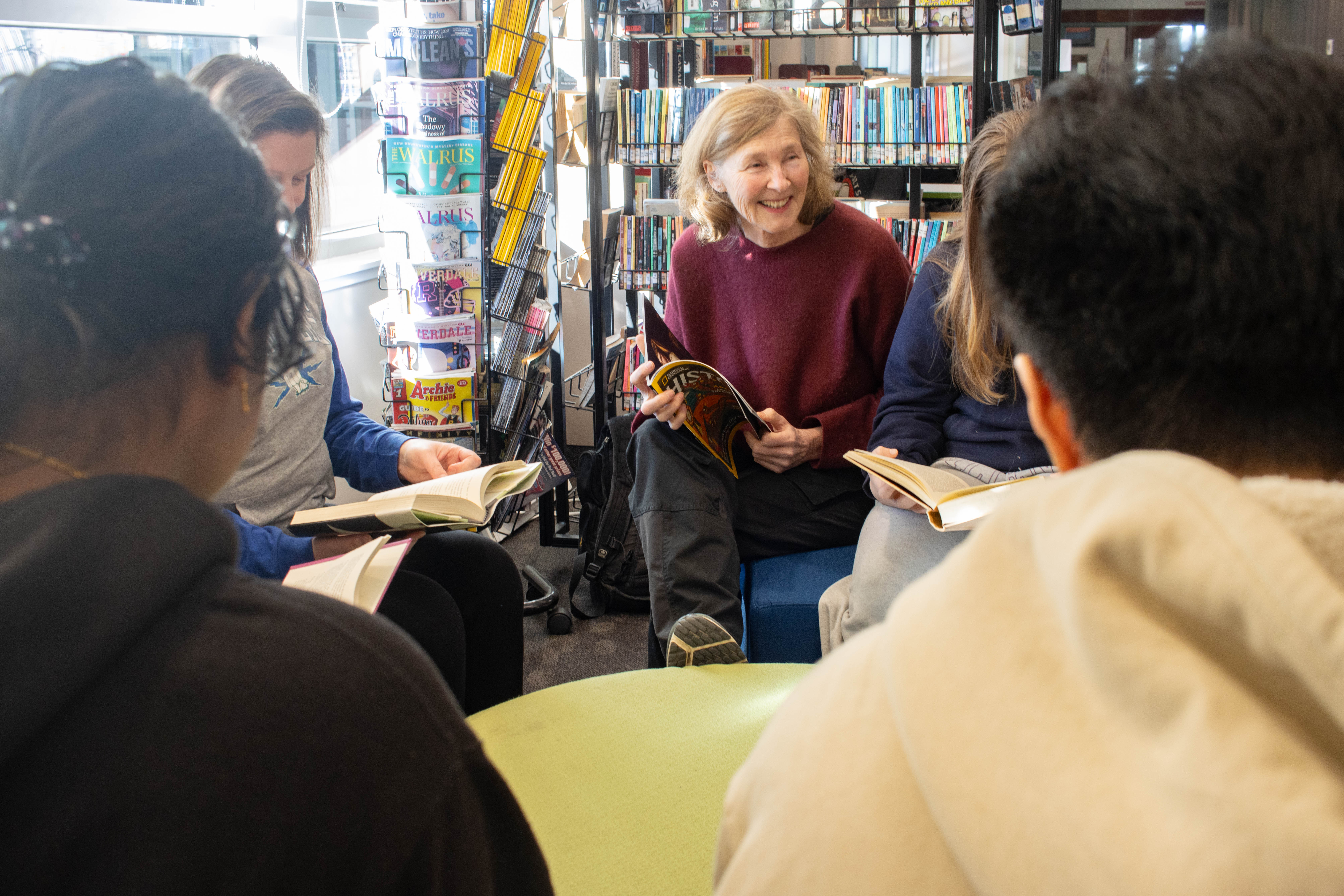 Jennifer Kennedy with high school students in the Introduction to Health Practices course