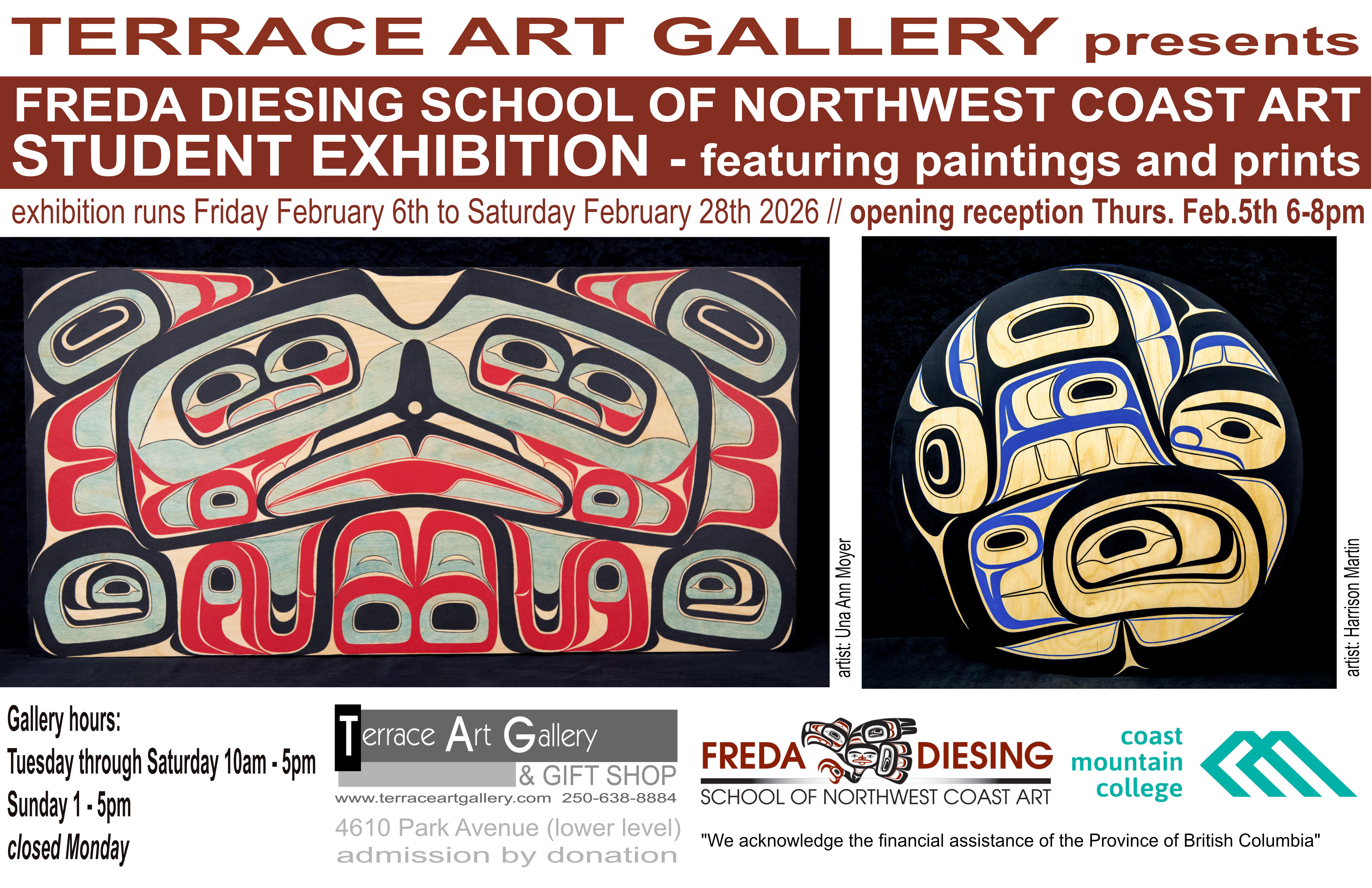 2026 Freda Diesing School of Northwest Coast Art Student Exhibition Poster
