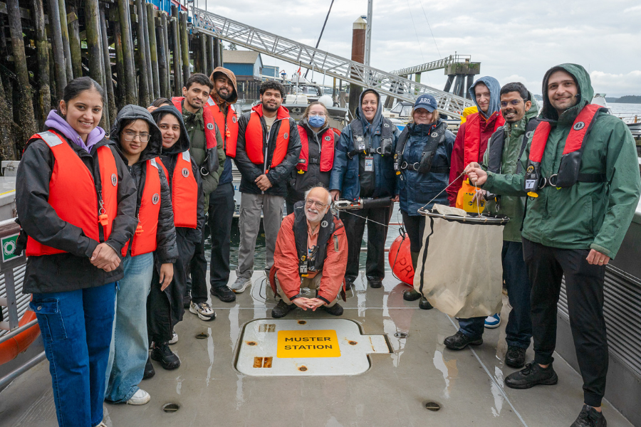 ACE Oceanography students on board the Amwaal at the Port of Prince Rupert