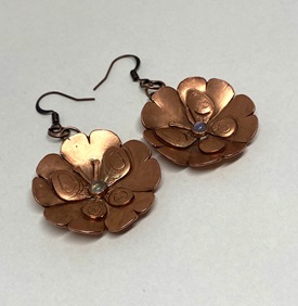 Copper Flower and Butterfly Earrings_web