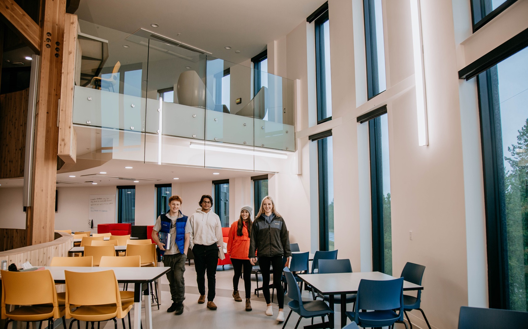 Student walking in the new student housing